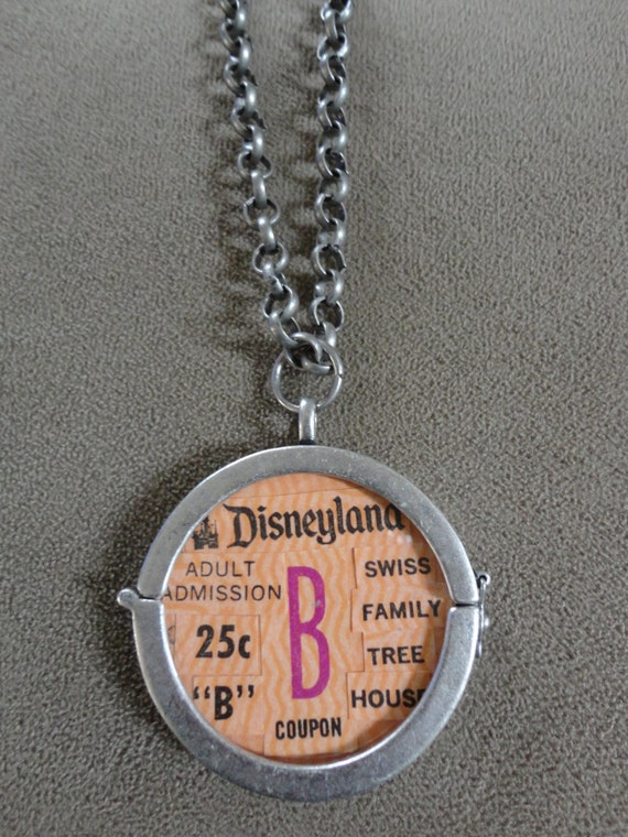 Vintage Disneyland B Ticket Collage Pendant With By TicketTrinkets