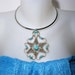 Turquoise Necklace wire wrapped jewelry handmade
