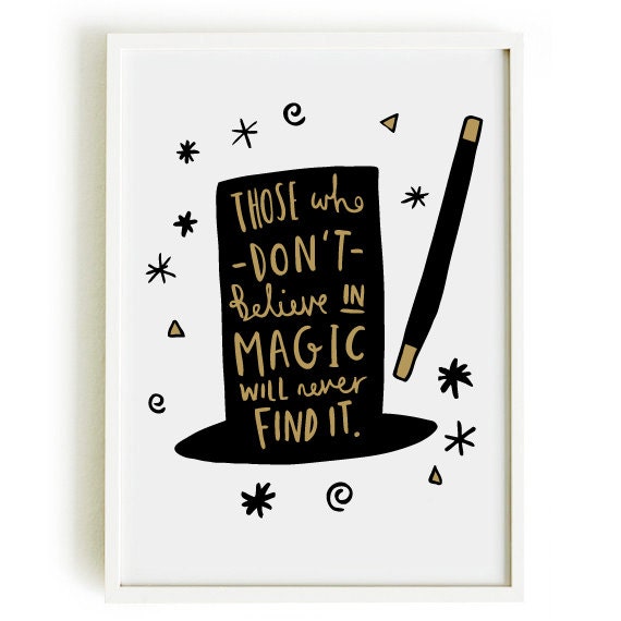 A4 Magic  Print Roald  Dahl  Quote Print by OldEnglishCo on Etsy