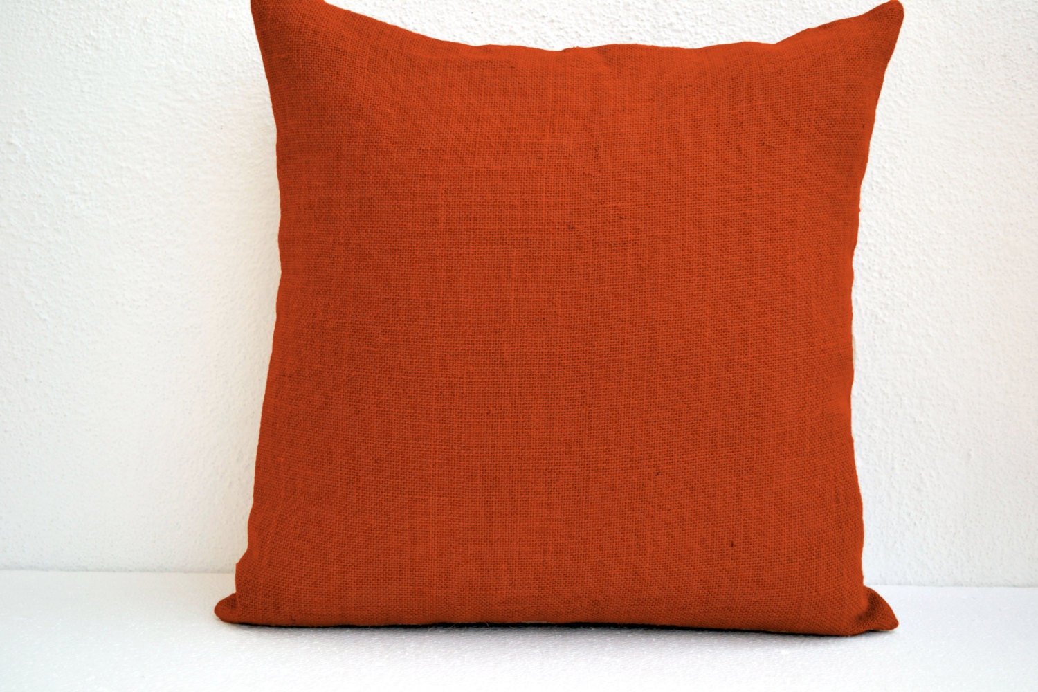 Orange Burlap Throw Pillow Cover Decorative Pillowcase