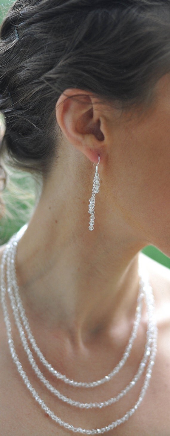 Swarovski Crystal Bridal Earrings Clear Crystal by Selicias