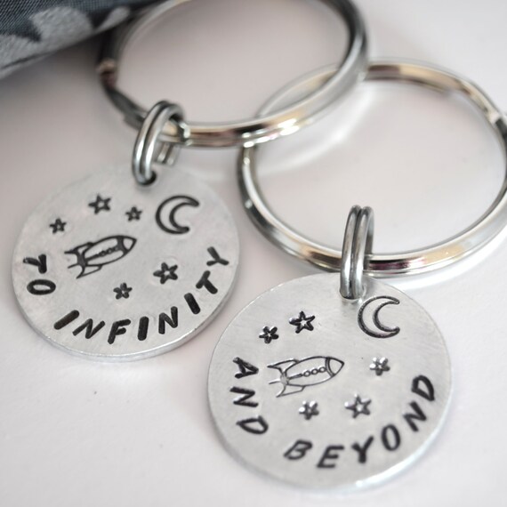 Best Friend Keychains Couple Keychain Pair by DesignMeJewelry