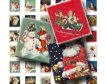 99 Cent Sale - Vintage Christmas - Digital Collage Sheet - .75 x .83 Scrabble Size - INSTANT DOWNLOAD