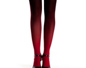 Ombre tights red-black