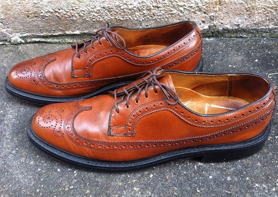 Vintage STUART McGUIRE Longwing Derby Brogue Shoes Size 10