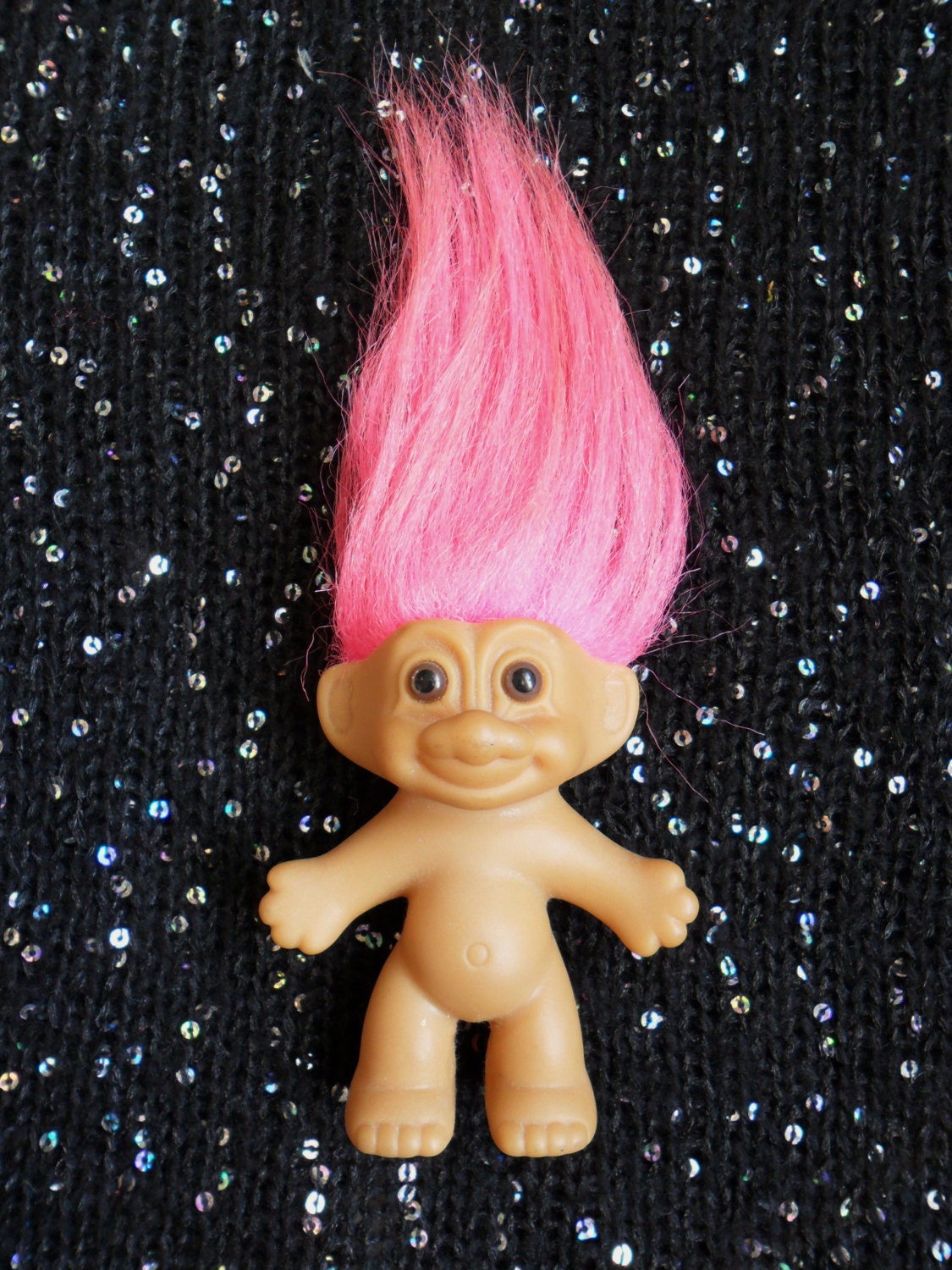 Vintage 80s Retro RUSS Troll Doll Pink Hair