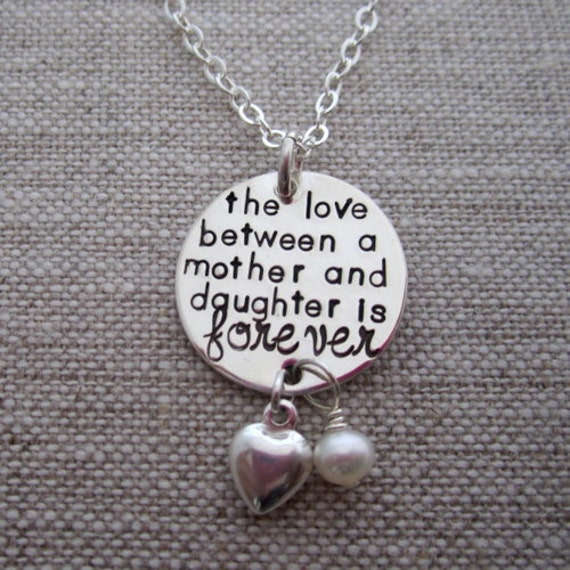 Items similar to Mother Daughter Necklace Mom Necklace Unique Mother's Gift Hand Stamped