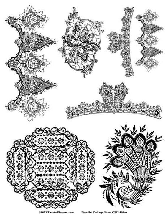 Decorative Jewelry for Mixed Media STEAMPUNK line Art