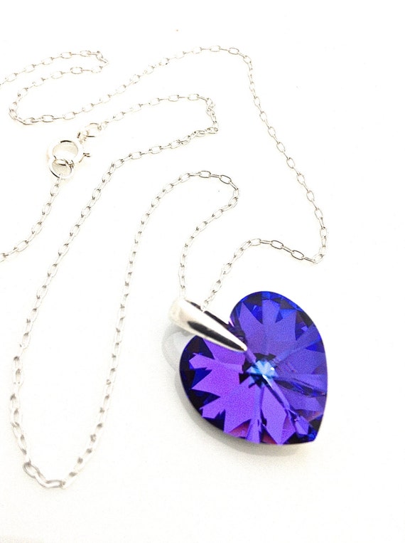 Cute Necklaces For Girlfriend Purple heart necklace, purple