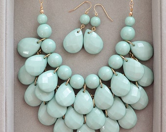 Mint green necklace | Etsy