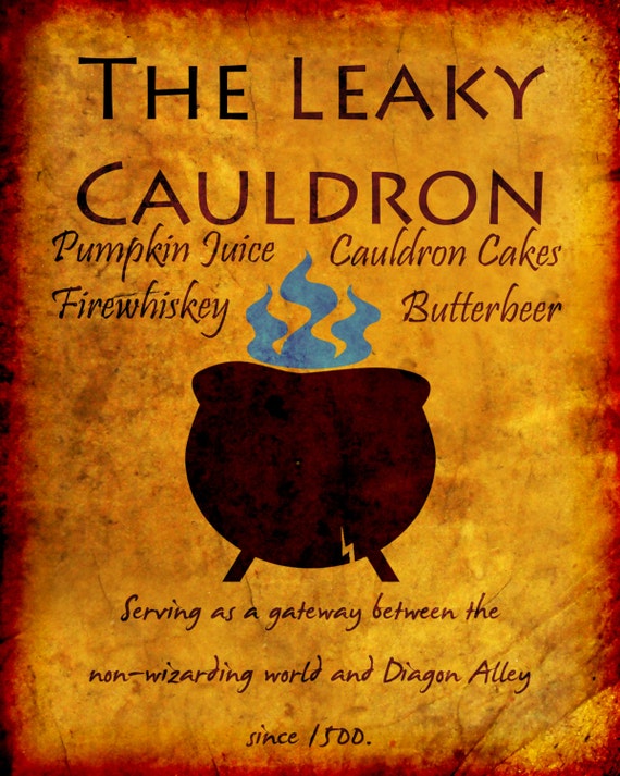 Leaky Cauldron Shop Sign Harry Potter 16x20 by PrintsOfTheNerds