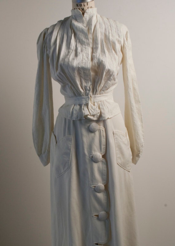 1910's White Cotton Shirtwaist Jacket by TheRetroRecollection