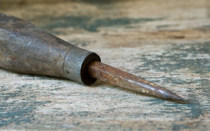 Vintage Awl Antique Awl With Wooden Handle by NostalgicWarehouse