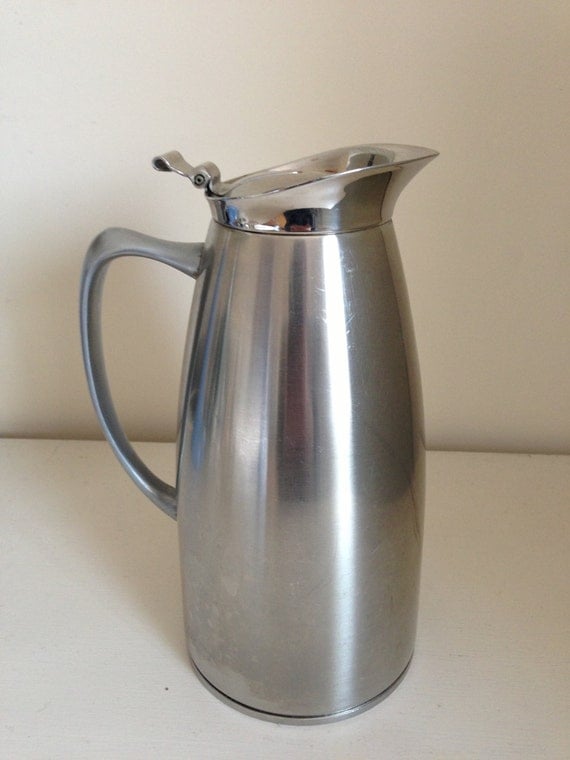 Vintage coffee pot carafe jug milk server mid century brushed