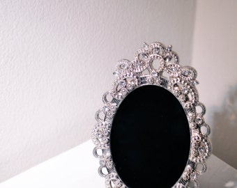 Black Oval Scrying Mirror for Divination, Wicca, Esbat