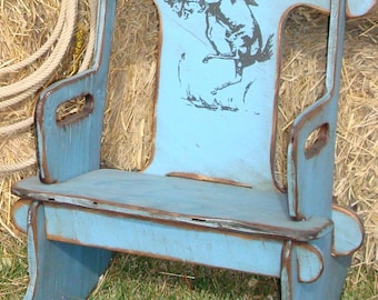 Children's Wood Rocking Chair, Puzzle Rocker-Rocking chair for kids. Rustic rocking chair