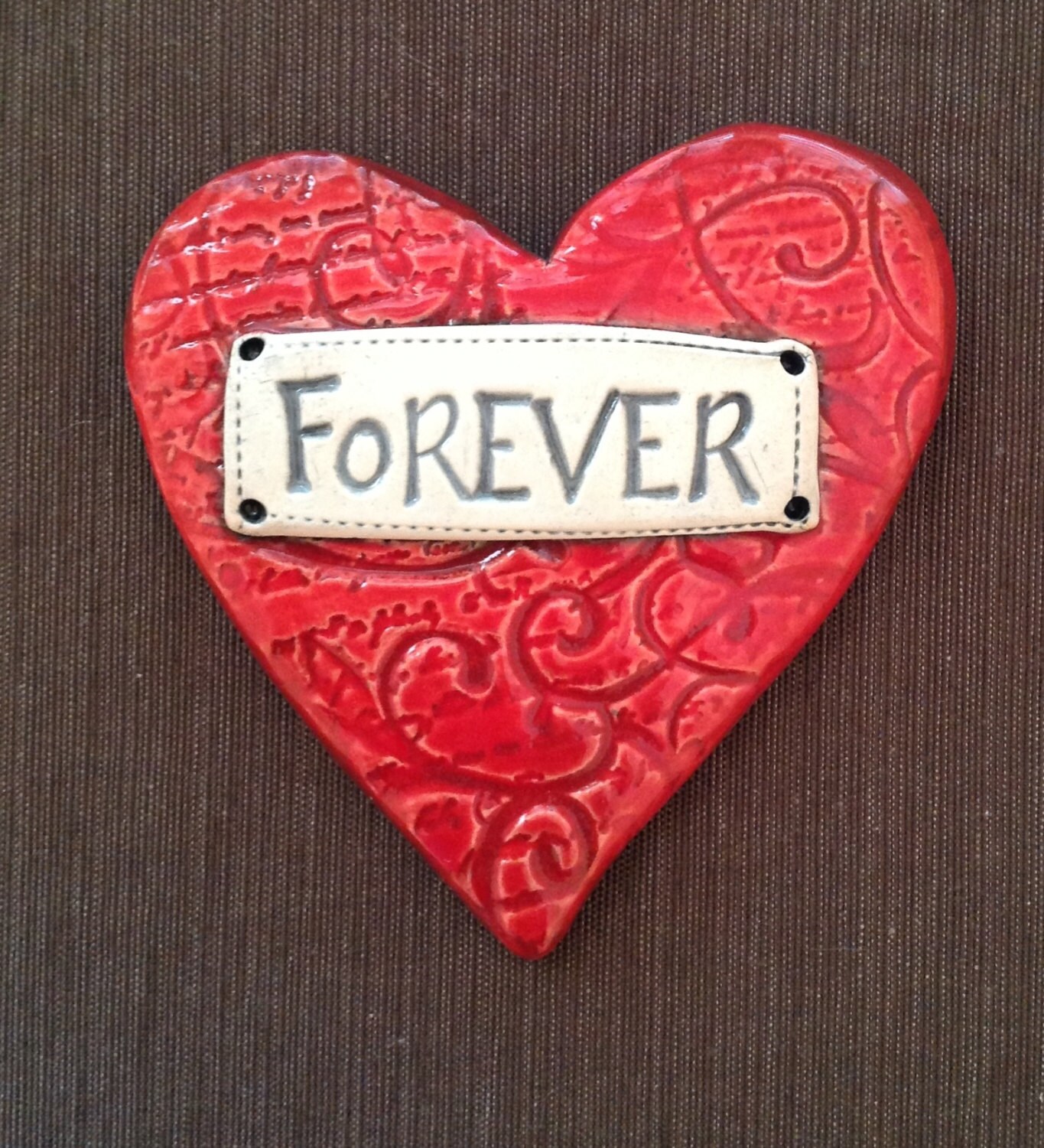 Ceramic Wall Plaque Forever Heart