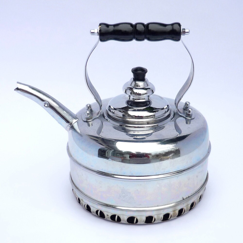 Tea kettle Simplex chrome whistling Steampunk