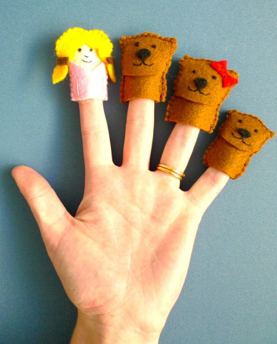 Felt Finger Puppets Goldilocks and the Three Bears