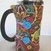 French Press coffee cozy, French coffee press cozy, recycled, Coffee press warmer: brown paisley