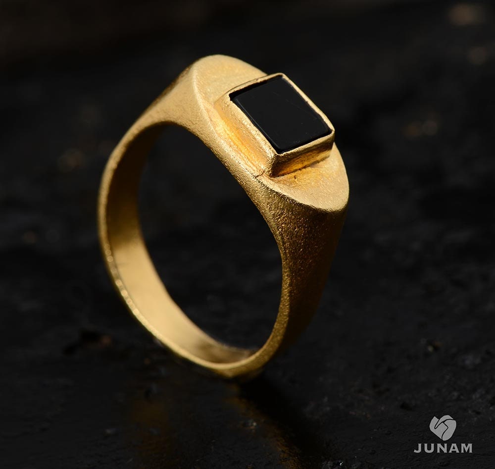 Black and Gold Ring 18k gold platedmens ringunisexgold and