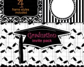SALE Graduation clip art digital paper, Grad invitation, Graduation Cap clip art clipart scrapbooking : p0201 v001 C Il_170x135