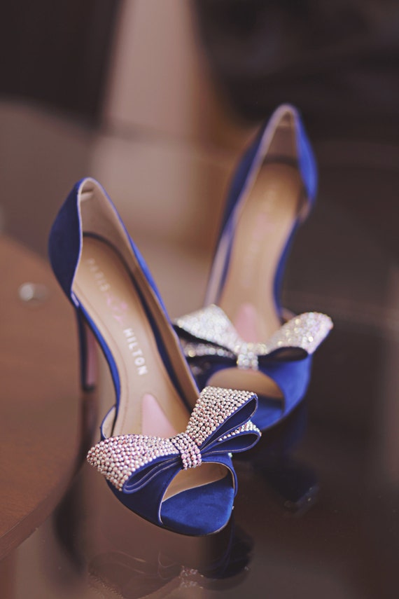 Items similar to Blue wedding shoes, Blue high heels, bridals shoes ...