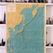 Large Vintage 1953 Wall Map of Japan "Bathymetric Chart of the Northwest Pacific" - Printed in Japan - Industrial