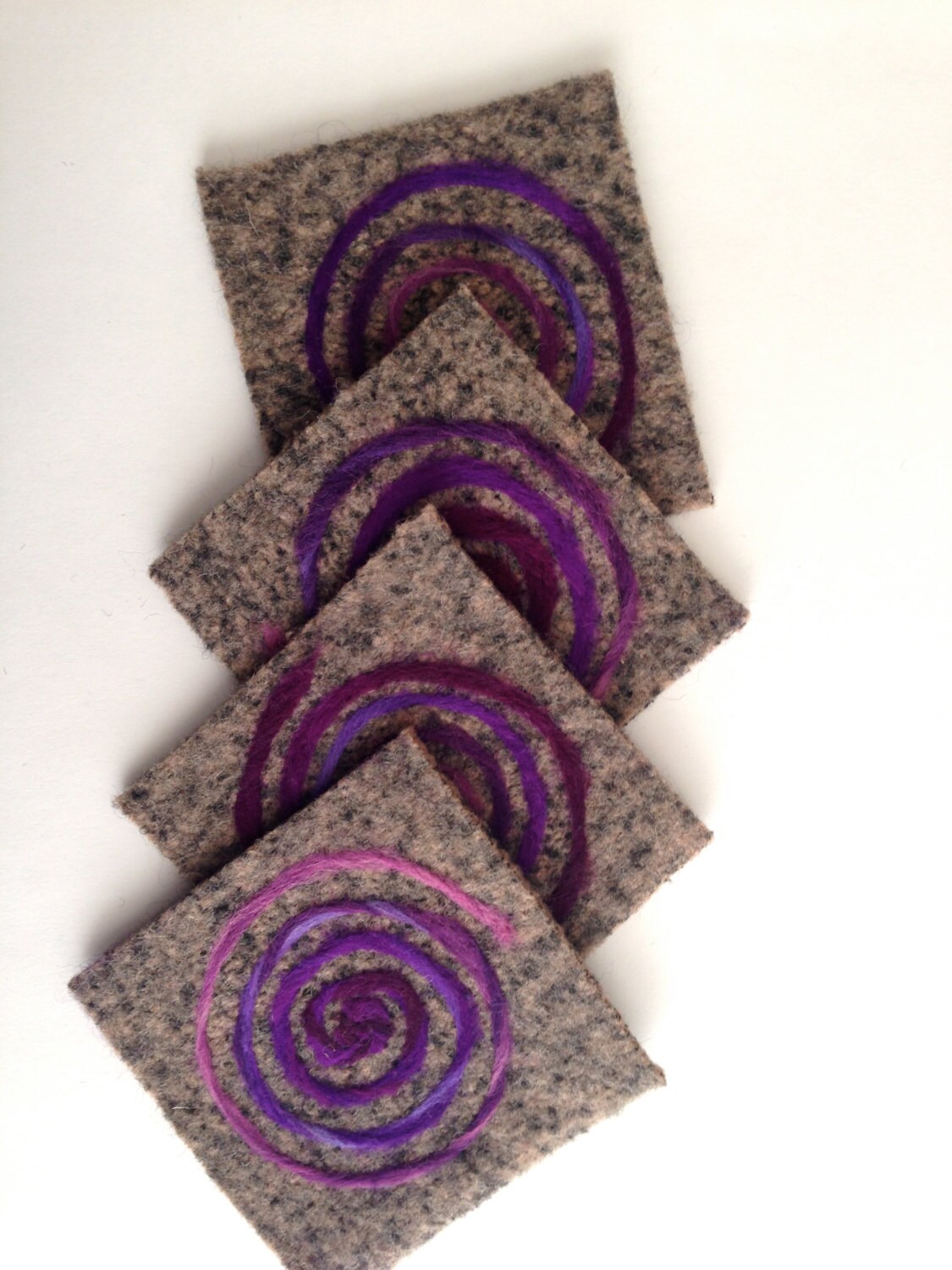 Coasters Set of 4 Wool Felted