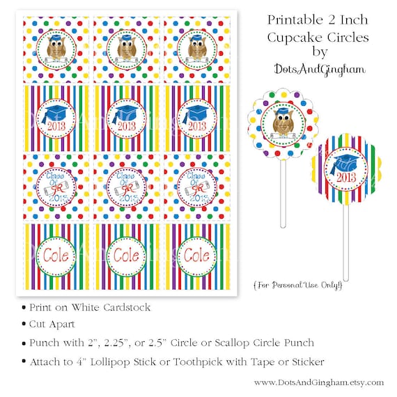 items similar to graduation owl primary colors printable