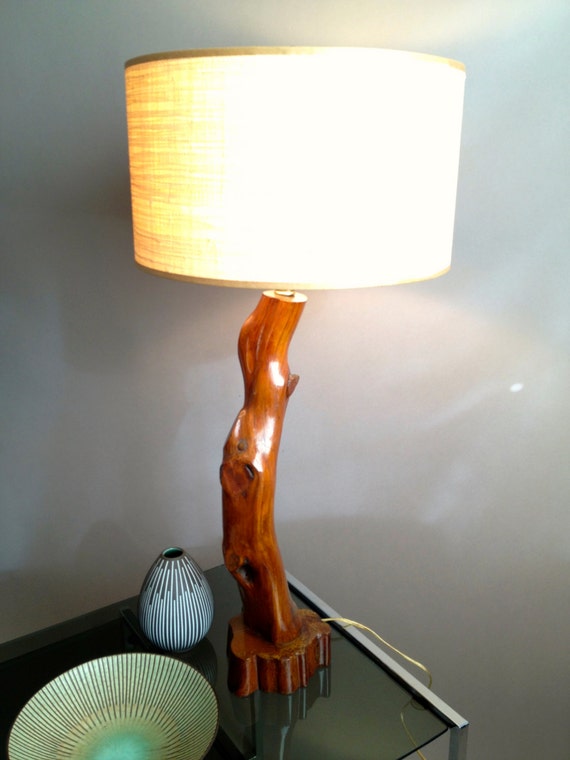 Vintage Organic Gnarled Branch Table Lamp by InteriorContent