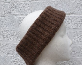 Pure wool headband chunky knit accessory gift headband brown wool hair ski headband winter sport accessory chunky headband large accessories