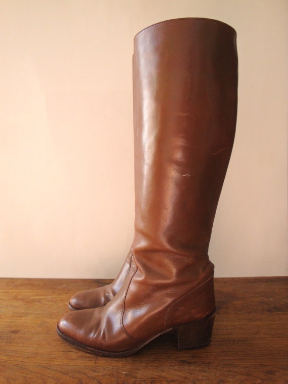 Vintage Brown Leather Gucci Knee Boots SIZE 4.5 5