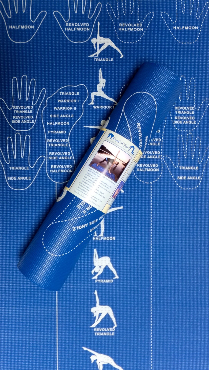 Instructional Yoga Mat / Alignment Yoga Mat with hand and foot