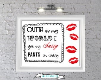 Printable quote wall art decor funny humor room decoration 