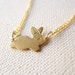 Bunny Necklace - Animal Jewelry - Brass Bunny Necklace - Bunny Jewelry - Christmas Gift (N026)