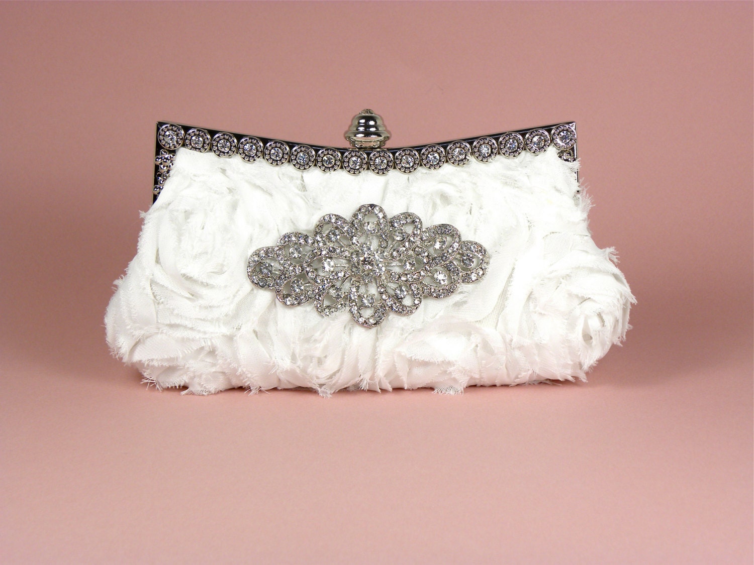 White Bridal Clutch Wedding Clutch Vintage Inspired Clutch