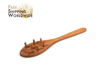 Wooden Spoon / Rake for Pasta Spaghetti serving Large from Cherry wood - 30
