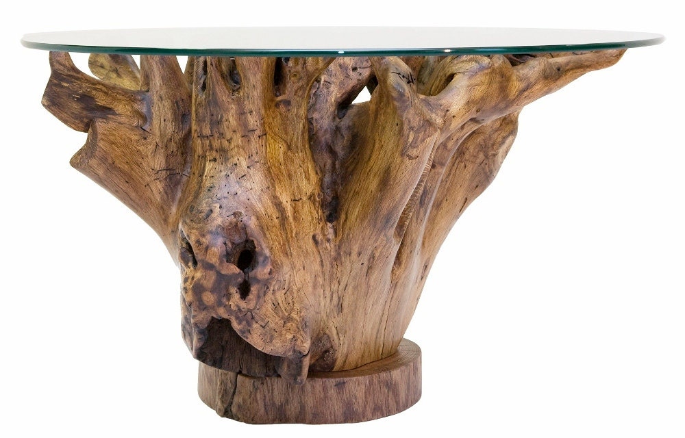 Tree stump coffee table