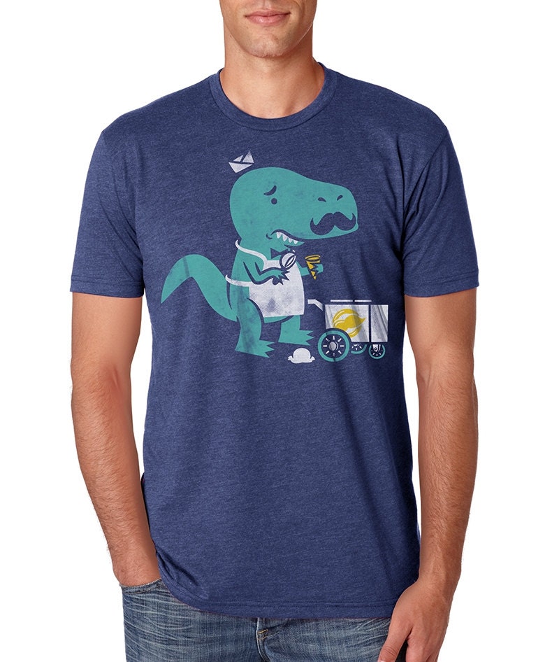 Mens Funny T Rex Shirt Tee Shirt TShirt Cool Dinosaur Mustache