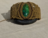 Macrame bracelet with Cactus Turquoise (natural stone)