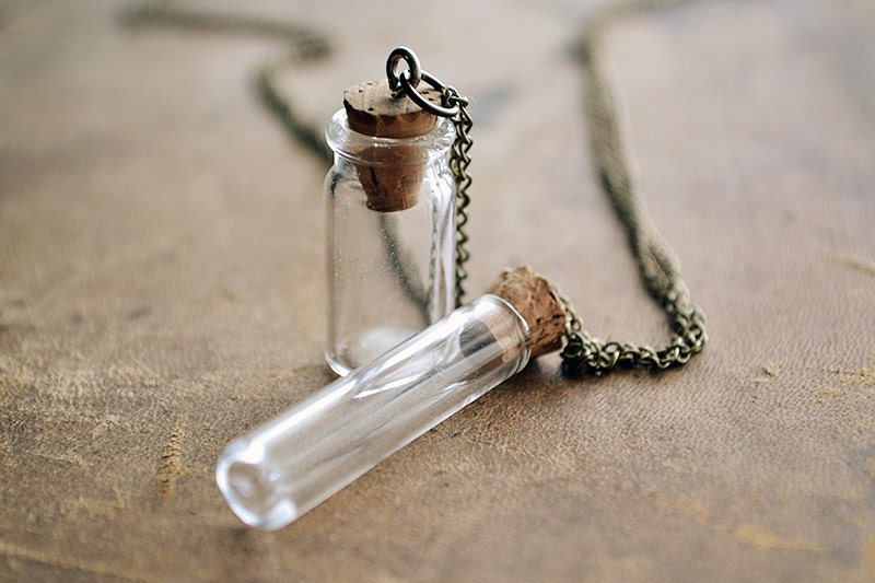 Message In A Bottle Necklace Vial Necklace Mini Bottle Mini Vial