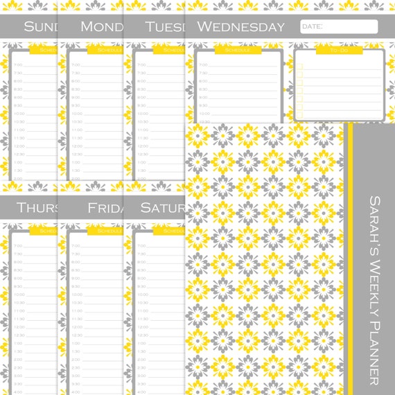 Printable planner daily planner weekly planner by vlhamlindesign