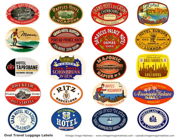 Vintage Luggage Decals 4