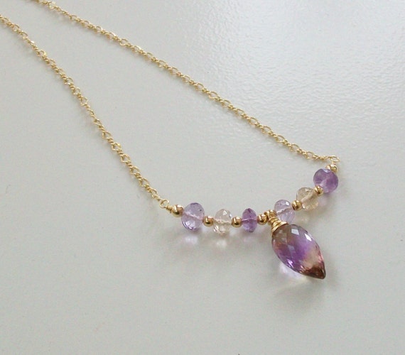 Ametrine 14kt Gold Filled Necklace By Estanciadesigns On Etsy