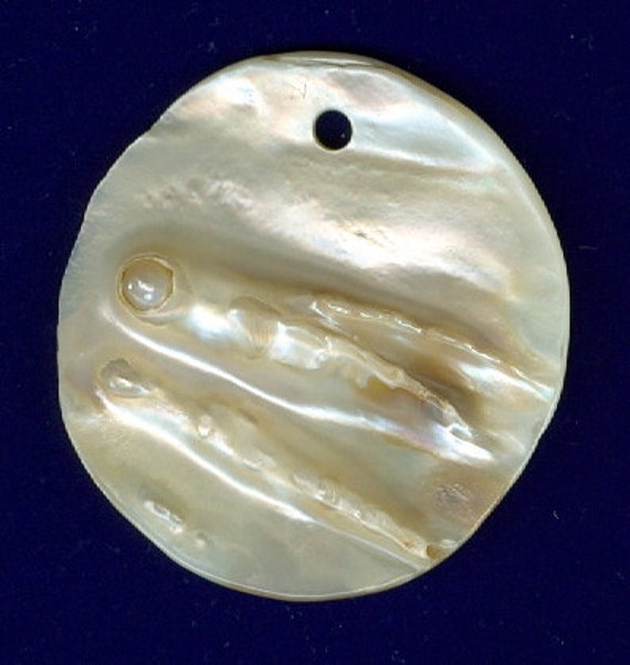 Blister Pearl Shell Pendant Round 41mm Mother Of By Rocknbeads