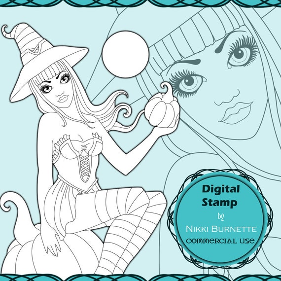 Items similar to Digital Stamp Printable Coloring Page Fantasy Art