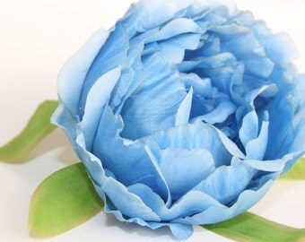 Blue Peony Bud - Artificial Flower, Millinery Flower - ITEM 0729