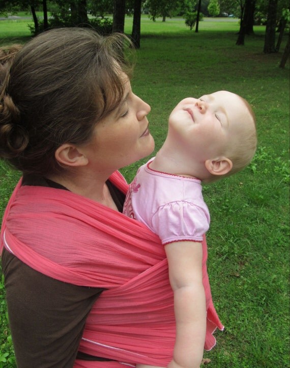 Gauze Baby Wrap Airy Cotton in Luscious Melon 20 choices