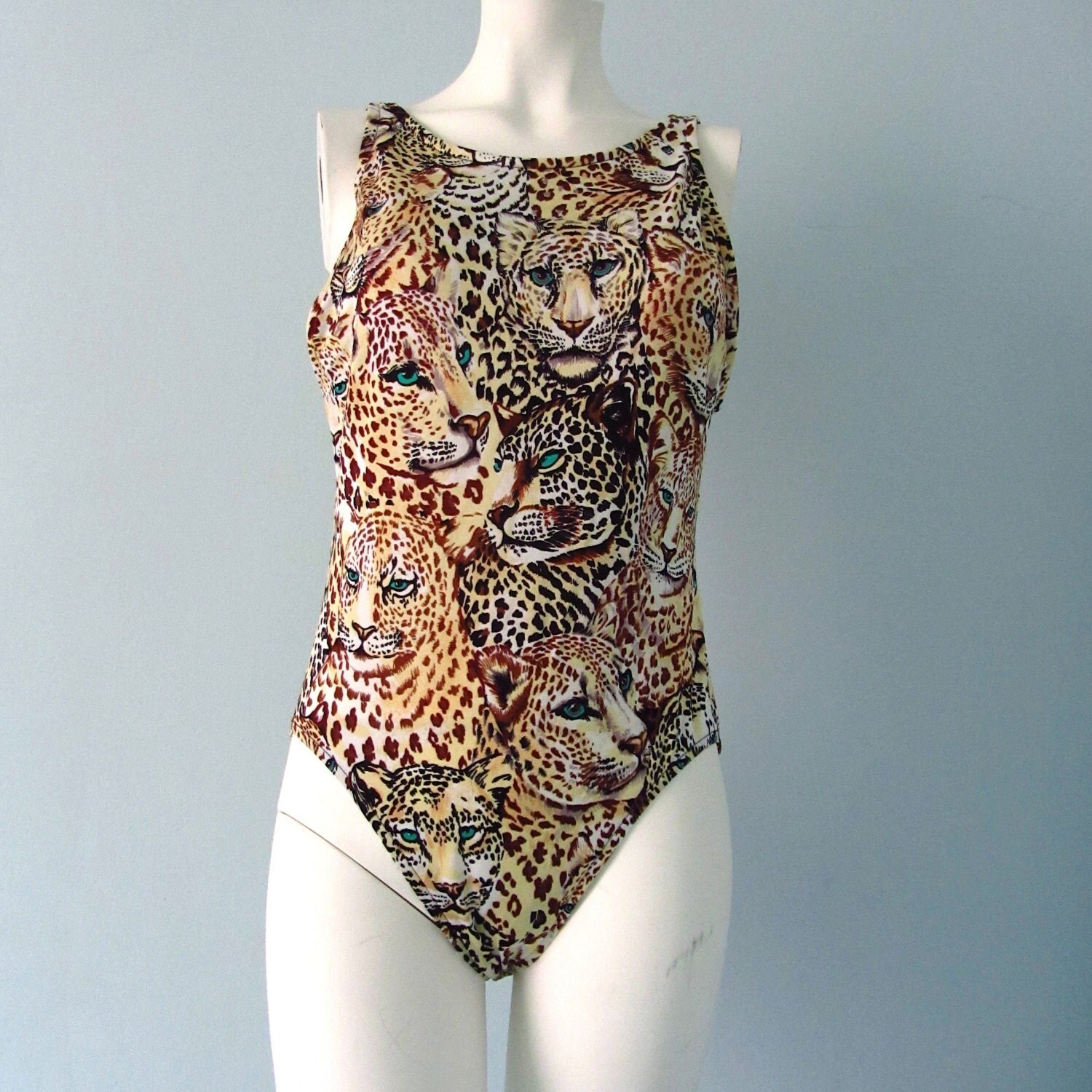 Leopard Print Cat Face Swim Suit